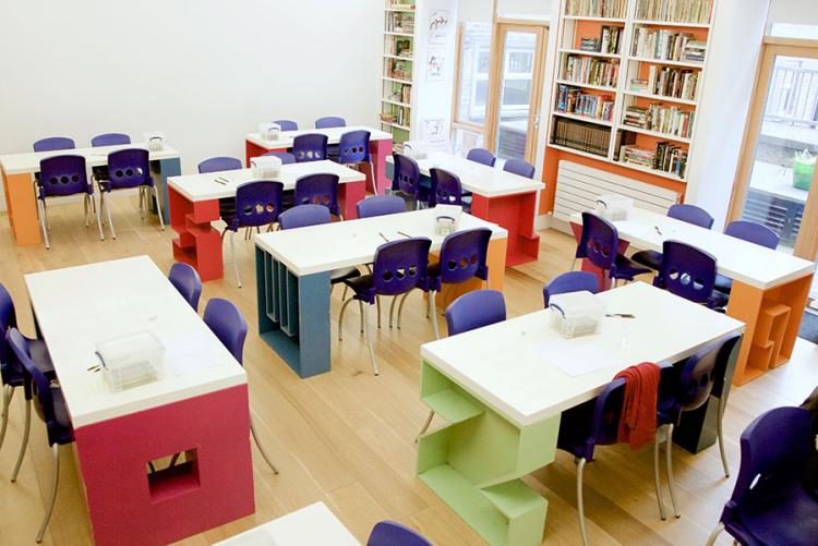 picture of a classroom with no children